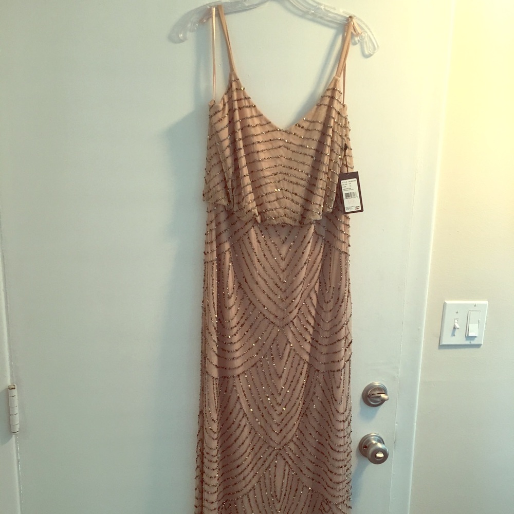 Adrianna Papell sequined gown. NWT